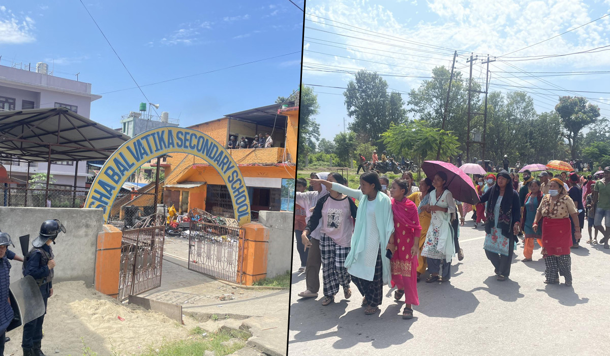 छात्रावासमा बालक मृत भेटिएपछि आक्रोशित आफन्तद्वारा विद्यालयमा आगजनी